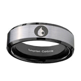 10mm-Magic-Gathering-Beveled-Brushed-Silver-Black-Tungsten-Mens-Engagement-Ring