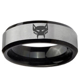 5, 8mm Maximal Beveled Edge Brush Black 2 Tone Tungsten Ring
