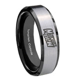 8mm-Mountain-Dew-Beveled-Edges-Brush-Black-2-Tone-Tungsten-Engraved-Ring