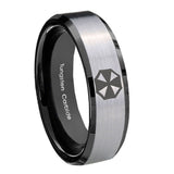 10mm-Resident-Evil-Beveled-Brushed-Silver-Black-Tungsten-Mens-Promise-Ring