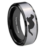 10mm-Otter-Beveled-Brushed-Silver-Black-Tungsten-Custom-Mens-Ring
