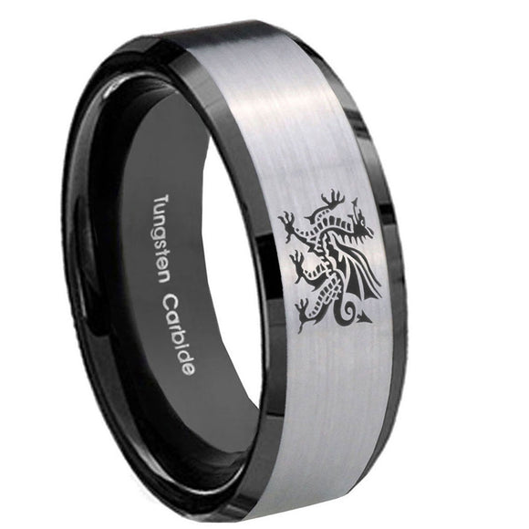 8mm-Dragon-Beveled-Edges-Brush-Black-2-Tone-Tungsten-Wedding-Engagement-Ring