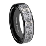 8mm-Multiple-Dragon-Beveled-Edges-Brush-Black-2-Tone-Tungsten-Anniversary-Ring