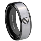 10mm-Ghostbusters-Beveled-Edges-Brushed-Silver-Black-Tungsten-Rings-for-Men
