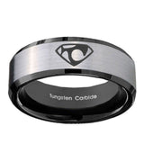 10mm-House-of-Van-Beveled-Edges-Brushed-Silver-Black-Tungsten-Wedding-Band-Mens