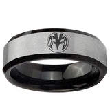 5, 8mm Love Power Rangers Beveled Brush Black 2 Tone Tungsten Wedding Bands Ring