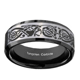 8mm-Celtic-Knot-Dragon-Beveled-Brush-Black-2-Tone-Tungsten-Mens-Promise-Ring