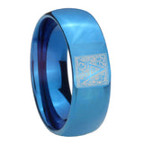 8mm-Dome-Polished-Blue-Tungsten-Floral-Initial-Letter-A,-Monogram-Mens-Ring