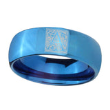 8mm-Dome-Polished-Blue-Tungsten-Floral-Initial-Letter-A,-Monogram-Mens-Ring