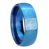 8mm-Dome-Polished-Blue-Tungsten-Floral-Initial-Letter-C,-Monogram-Mens-Ring