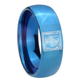 8mm-Dome-Polished-Blue-Tungsten-Floral-Initial-Letter-D,-Monogram-Mens-Ring