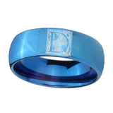 8mm-Dome-Polished-Blue-Tungsten-Floral-Initial-Letter-D,-Monogram-Mens-Ring