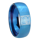 8mm-Dome-Polished-Blue-Tungsten-Floral-Initial-Letter-G,-Monogram-Mens-Ring