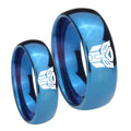 Transformers Autobot Dome Blue Tungsten Promise Ring Set