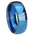 8MM Decepticon Transformers Dome Blue Tungsten Ring