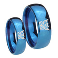 Decepticon Transformers Dome Blue Tungsten His And Hers Ring