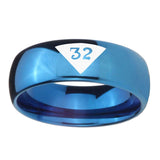 8mm-Masonic-32-Triangle-Design-Freemason-Dome-Blue-Tungsten-Carbide-Wedding-Engraving-Ring