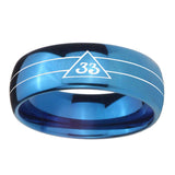 8mm-Masonic-32-Duo-Line-Freemason-Dome-Blue-Tungsten-Carbide-Wedding-Engraving-Ring