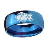 8mm-Wild-Boar-Dome-Blue-Tungsten-Carbide-Men's-Wedding-Band