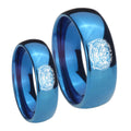 Masonic 32 Degree Freemason Dome Blue Tungsten His and Hers