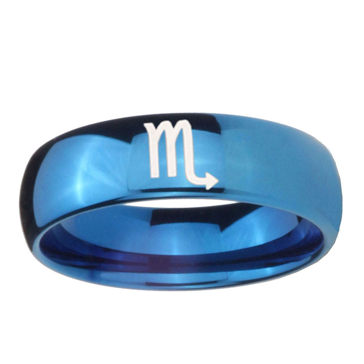 5MMScorpio Horoscope Dome Blue Tungsten Men's Engagement Band