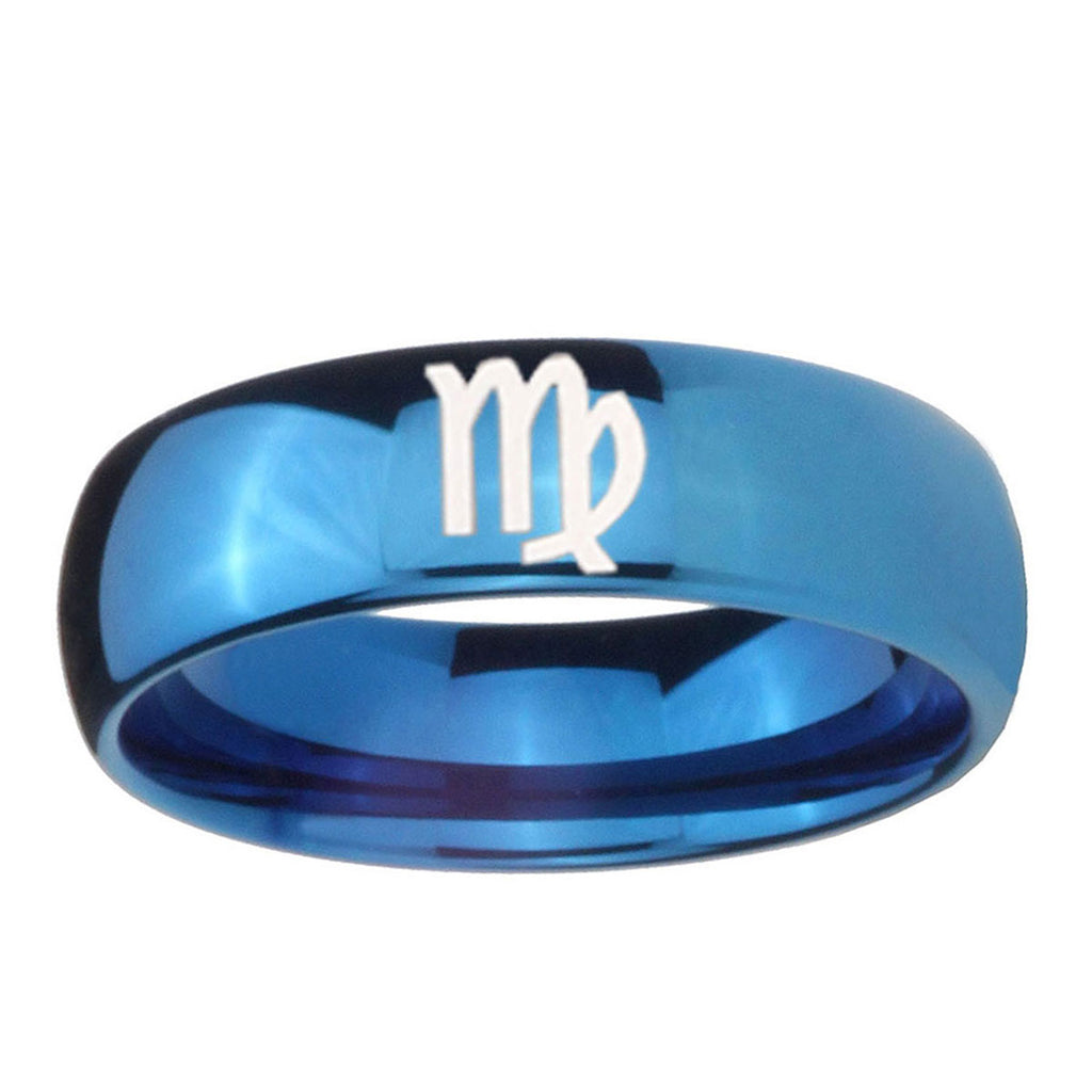 5MMVirgo Zodiac Dome Blue Tungsten Men's Engagement Ring