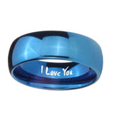 8mm-I-Love-You-Dome-Blue-Tungsten-Carbide-Wedding-Bands-Ring