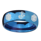 8mm-Marine-Chief-Master-Sergeant--Dome-Blue-Tungsten-Carbide-Custom-Ring-for-Men