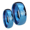 Fireman Dome Blue Tungsten Couple Band Set