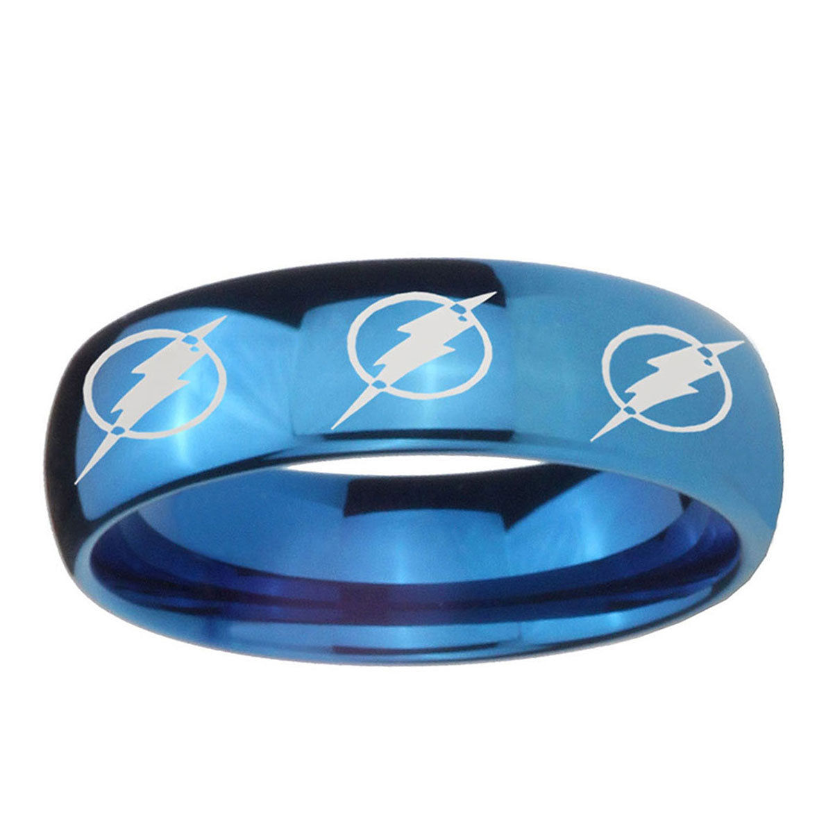 5MMMultiple Flash Dome Blue Unique Men's Wedding Rings