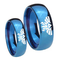 Zelda Skyward Sword Dome Blue Tungsten Wedding Ring Set