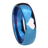 8mm Heart Dome Blue Tungsten Carbide Men's Engagement Ring