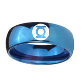 5, 8mm Green Lantern Dome Blue Rings With Engravings