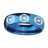 5, 8mm Multiple Green Lantern Dome Blue Ring Bands For Him