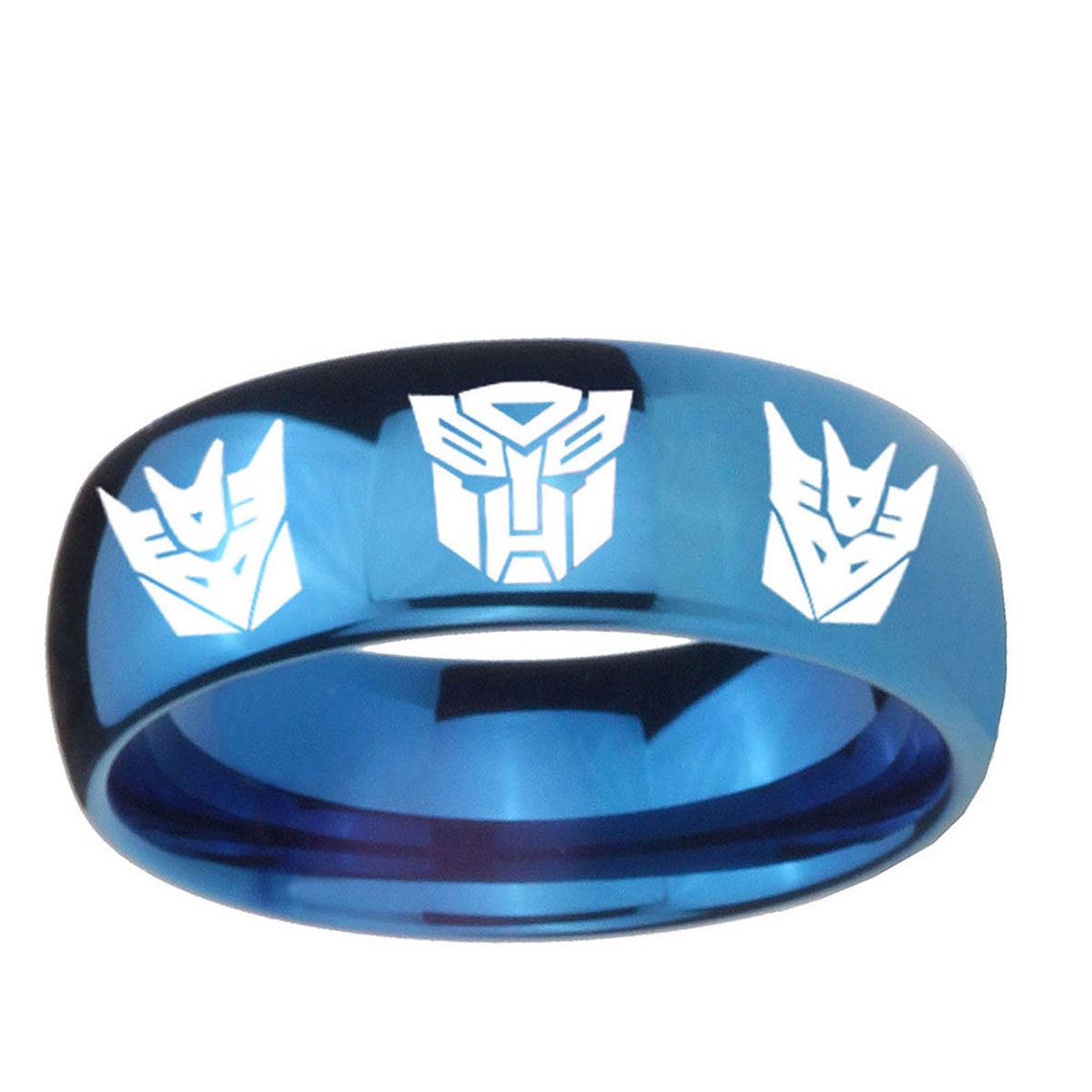 5MMTransformers Autobot Decepticon Dome Blue Tungsten Ring