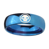 8mm-Skull-Dome-Blue-Tungsten-Carbide-Men's-Wedding-Band