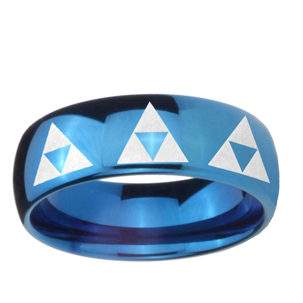 5MMMultiple Zelda Triforce Dome Blue Tungsten Bands