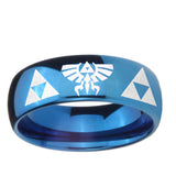 5, 8mm Legend of Zelda Dome Blue Tungsten Carbide Mens Bands Ring