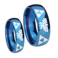 Legend of Zelda Dome Blue Tungsten His and Hers