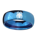 8mm-Spiderman-Dome-Blue-Tungsten-Carbide-Men's-Wedding-Band