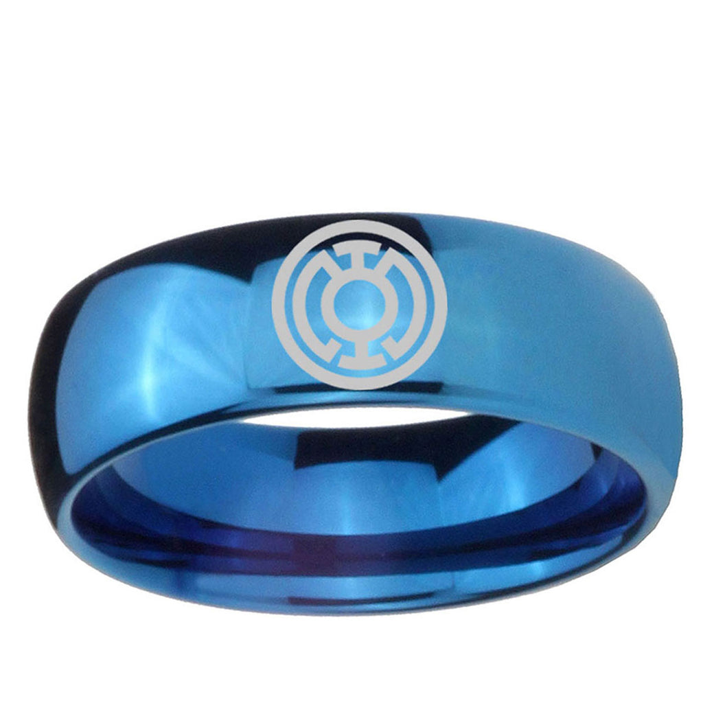 5MMBlue Lantern Dome Blue Rings With Engravings
