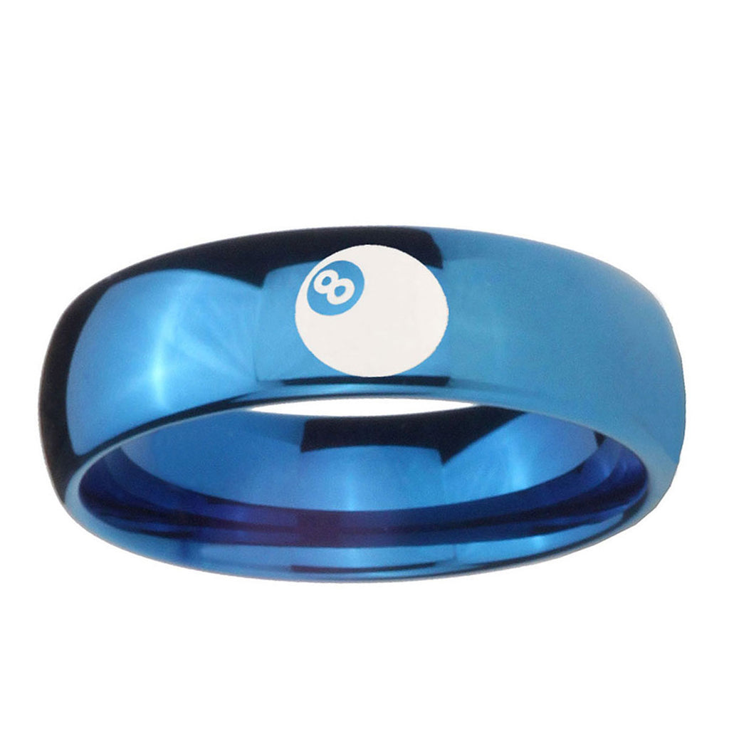 5MM8 Ball Dome Blue Tungsten Carbide Mens Wedding Band