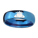 8mm-Claddagh-Design-Dome-Blue-Tungsten-Carbide-Men's-Wedding-Ring