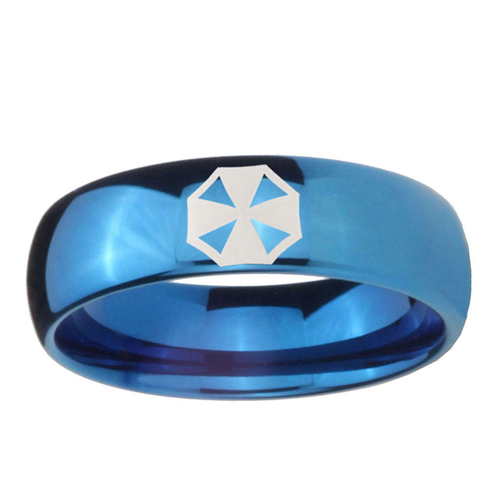 5MMResident Evil Dome Blue Tungsten Carbide Personalized Ring