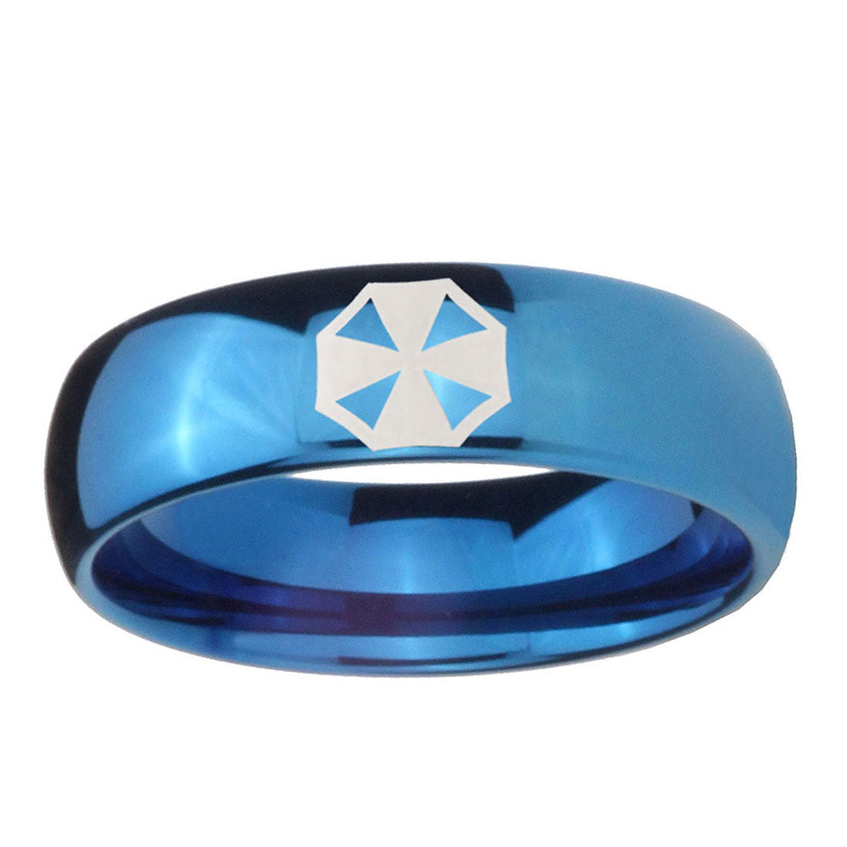 5MMResident Evil Dome Blue Tungsten Carbide Personalized Ring