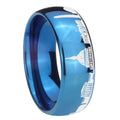 DC Washington City Dome Polish Blue Tungsten Ring Engraved