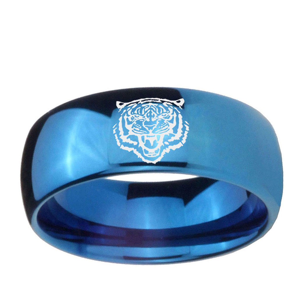 5MMLion Dome Blue Tungsten Carbide Men's Wedding Band
