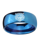 5, 8mm Lion Dome Blue Tungsten Ring