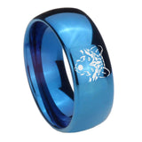 8mm-Wolf-Dome-Blue-Tungsten-Carbide-Men's-Wedding-Band