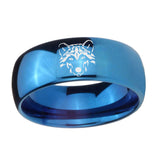 8mm-Wolf-Dome-Blue-Tungsten-Carbide-Men's-Wedding-Band